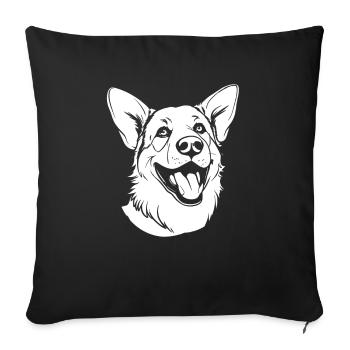 Berger Allemand Souriant - Housse de coussin décorative 45 x 45 cm - noir - Devant