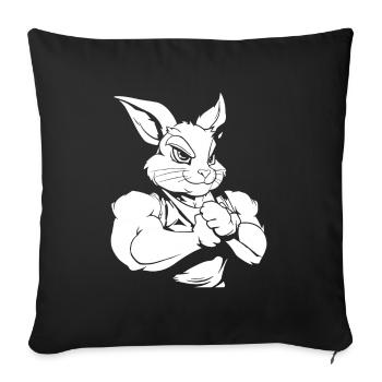 Fitness Rabbit - Sofa pillowcase 17,3'' x 17,3'' (45 x 45 cm) - black - Front