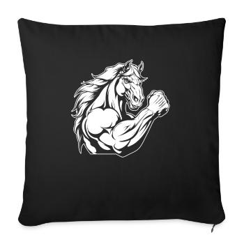 Fitness Horse - Sofa pillowcase 17,3'' x 17,3'' (45 x 45 cm) - black - Front