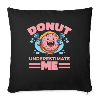 Donut Fitness Funny Donut Gym - Sofa pillowcase 17,3'' x 17,3'' (45 x 45 cm) - black - Front