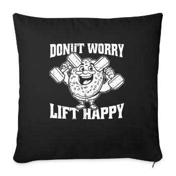 Donut Fitness Funny Donut Gym - Sofa pillowcase 17,3'' x 17,3'' (45 x 45 cm) - black - Front