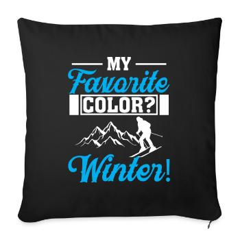 Meine Lieblingsfarbe? Der Winter! - Sofakissenbezug 45 x 45 cm - Schwarz - Vorne