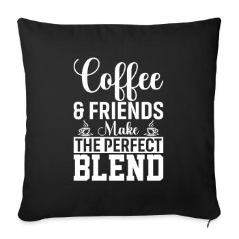 Le café et les amis sont le mélange parfait - Housse de coussin décorative 45 x 45 cm - noir - Devant