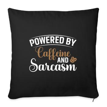 Propulsé par la caféine et le sarcasme - Housse de coussin décorative 45 x 45 cm - noir - Devant