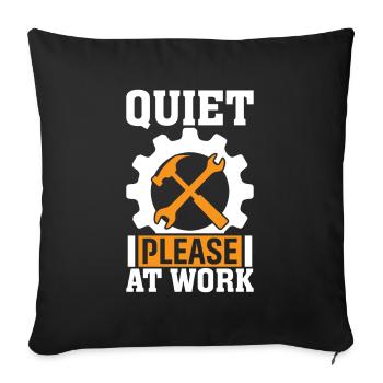 Please rest at work - Sofa pillowcase 17,3'' x 17,3'' (45 x 45 cm) - black - Front