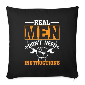 Les vrais hommes n’ont pas besoin d’instructions - Housse de coussin décorative 45 x 45 cm - noir - Devant