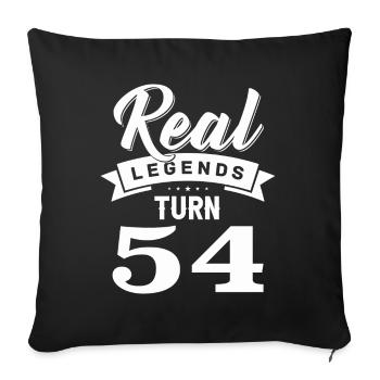 De vraies légendes ont 54 ans, 54 ans - Housse de coussin décorative 45 x 45 cm - noir - Devant