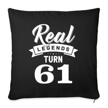 Real Legends fête ses 61 ans, 61 ans - Housse de coussin décorative 45 x 45 cm - noir - Devant