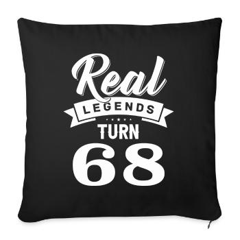 De vraies légendes ont 68 ans, 68 ans - Housse de coussin décorative 45 x 45 cm - noir - Devant
