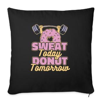 Donut Fitness Funny Donut Gym - Sofa pillowcase 17,3'' x 17,3'' (45 x 45 cm) - black - Front