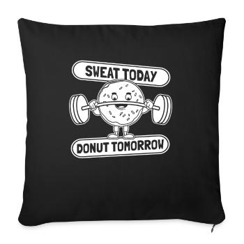 Donut Fitness Funny Donut Gym - Sofa pillowcase 17,3'' x 17,3'' (45 x 45 cm) - black - Front