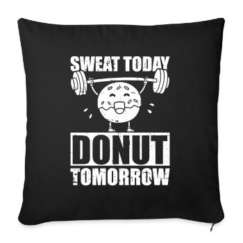 Donut Fitness Funny Donut Gym - Sofa pillowcase 17,3'' x 17,3'' (45 x 45 cm) - black - Front
