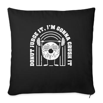 Donut Fitness Funny Donut Gym - Sofa pillowcase 17,3'' x 17,3'' (45 x 45 cm) - black - Front