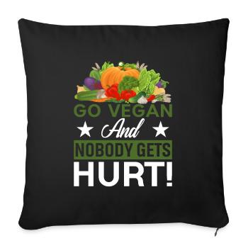 Devenez végétalien et personne ne sera blessé ! - Housse de coussin décorative 45 x 45 cm - noir - Devant