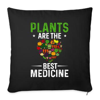 Les plantes sont le meilleur remède - Housse de coussin décorative 45 x 45 cm - noir - Devant