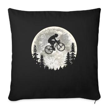 Mountain Bike Mountain Biker Mtb Moon - Sofa pillowcase 17,3'' x 17,3'' (45 x 45 cm) - black - Front