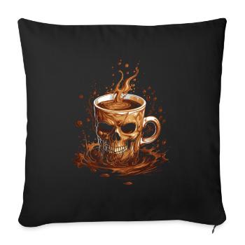 Coffee Cafe Skull - Sofa pillowcase 17,3'' x 17,3'' (45 x 45 cm) - black - Front