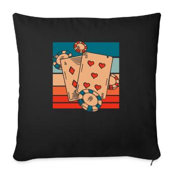 Poker - Sofa pillowcase 17,3'' x 17,3'' (45 x 45 cm) - black - Front