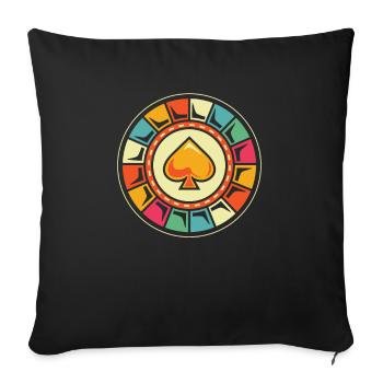 Poker - Sofa pillowcase 17,3'' x 17,3'' (45 x 45 cm) - black - Front