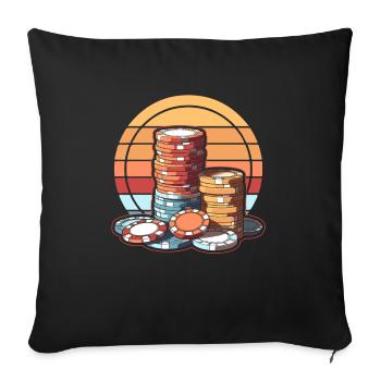 Poker - Sofa pillowcase 17,3'' x 17,3'' (45 x 45 cm) - black - Front