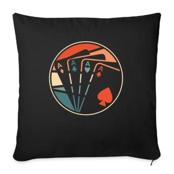 Poker - Sofa pillowcase 17,3'' x 17,3'' (45 x 45 cm) - black - Front