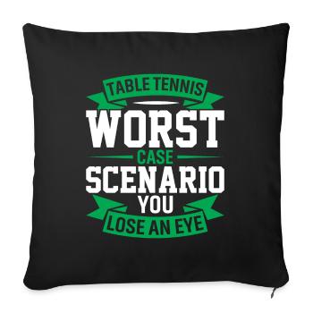 Table tennis worst-case scenario: You lose a - Sofa pillowcase 17,3'' x 17,3'' (45 x 45 cm) - black - Front