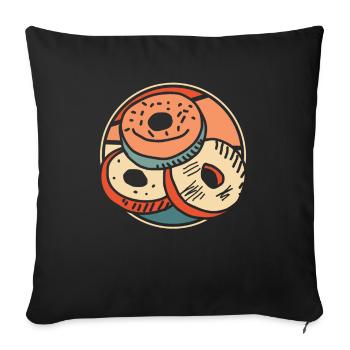 Doughnut - Sofa pillowcase 17,3'' x 17,3'' (45 x 45 cm) - black - Front