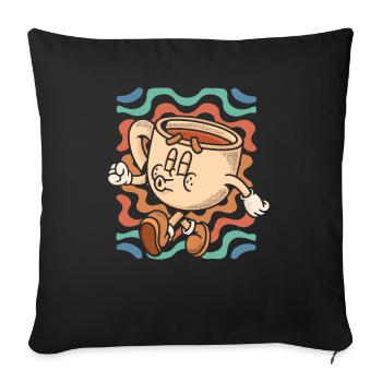 Coffee Cafe - Sofa pillowcase 17,3'' x 17,3'' (45 x 45 cm) - black - Front