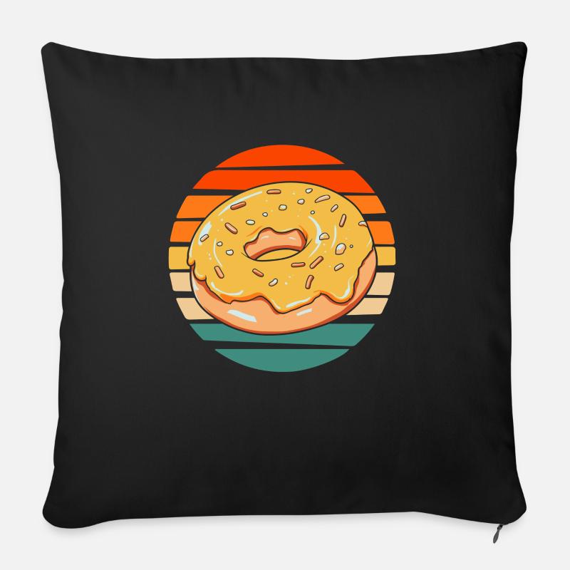 Beignet - Housse de coussin décorative 45 x 45 cm - noir