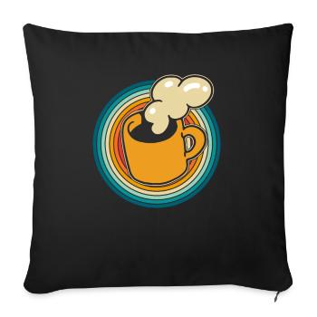 Coffee Cafe - Sofa pillowcase 17,3'' x 17,3'' (45 x 45 cm) - black - Front