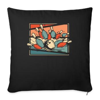 Bowling Bowlen Bowler - Sofakissenbezug 45 x 45 cm - Schwarz - Vorne