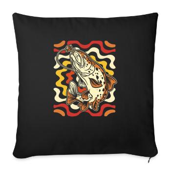 Angler Fishing - Sofa pillowcase 17,3'' x 17,3'' (45 x 45 cm) - black - Front