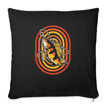 Angler Fishing - Sofa pillowcase 17,3'' x 17,3'' (45 x 45 cm) - black - Front