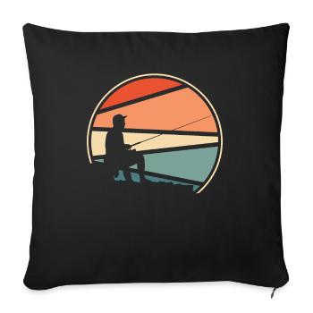Angler Fishing - Sofa pillowcase 17,3'' x 17,3'' (45 x 45 cm) - black - Front