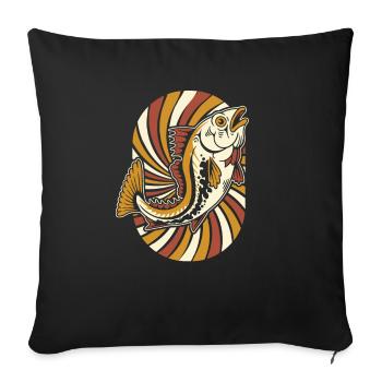 Angler Fishing - Sofa pillowcase 17,3'' x 17,3'' (45 x 45 cm) - black - Front