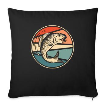 Angler Fishing - Sofa pillowcase 17,3'' x 17,3'' (45 x 45 cm) - black - Front