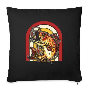 Angler Fishing - Sofa pillowcase 17,3'' x 17,3'' (45 x 45 cm) - black - Front
