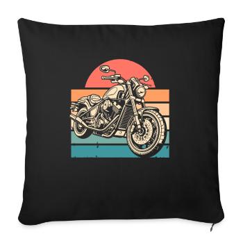 Moto Motard Motard - Housse de coussin décorative 45 x 45 cm - noir - Devant