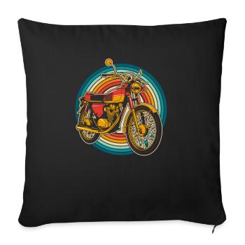 Moto Motard Motard - Housse de coussin décorative 45 x 45 cm - noir - Devant