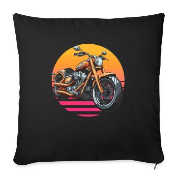 Moto Motard Motard - Housse de coussin décorative 45 x 45 cm - noir - Devant
