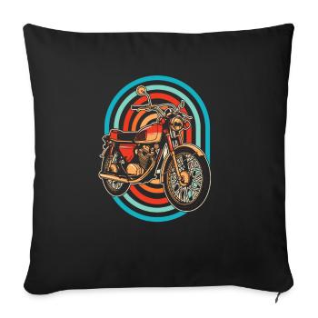 Moto Motard Motard - Housse de coussin décorative 45 x 45 cm - noir - Devant