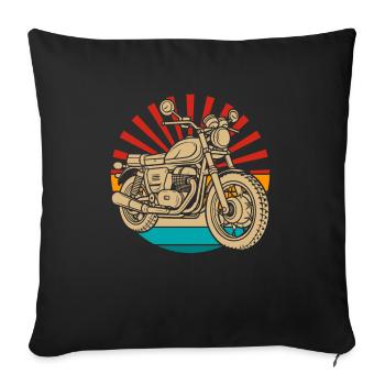 Moto Motard Motard - Housse de coussin décorative 45 x 45 cm - noir - Devant