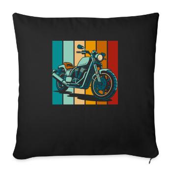 Moto Motard Motard - Housse de coussin décorative 45 x 45 cm - noir - Devant