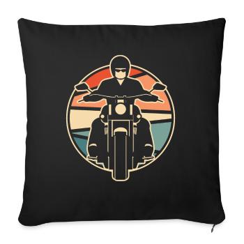 Moto Motard Motard - Housse de coussin décorative 45 x 45 cm - noir - Devant
