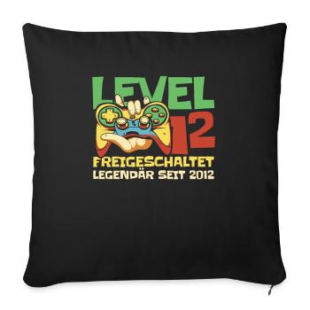 Gaming 12. Geburtstag 12 Jahre Gamer - Sofakissenbezug 45 x 45 cm - Schwarz - Vorne
