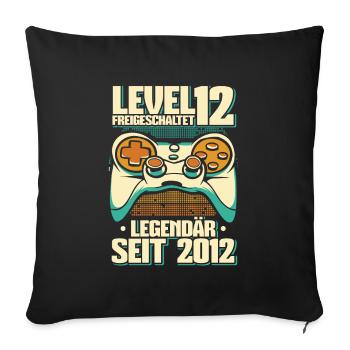 Gaming 12. Geburtstag 12 Jahre Gamer - Sofakissenbezug 45 x 45 cm - Schwarz - Vorne