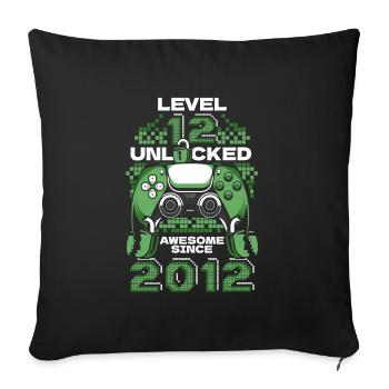 Gaming 12th Birthday 12 Years Gamer - Sofa pillowcase 17,3'' x 17,3'' (45 x 45 cm) - black - Front