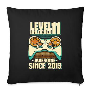 Jeux 11e anniversaire 11 ans de jeu - Housse de coussin décorative 45 x 45 cm - noir - Devant