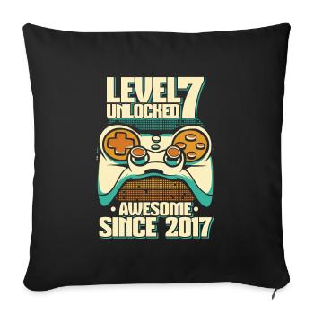 Gaming 7th Birthday 7 Years Gamer - Sofa pillowcase 17,3'' x 17,3'' (45 x 45 cm) - black - Front