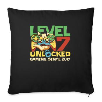 Gaming 7th Birthday 7 Years Gamer - Sofa pillowcase 17,3'' x 17,3'' (45 x 45 cm) - black - Front